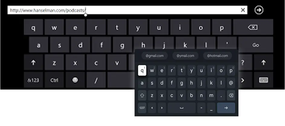 Comparison grid showing existing TV keyboards